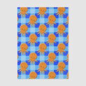 かわいいタコ漫画ブループレイド名前をカスタムする 薄葉紙 (正面)