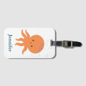 かわいいタコ漫画名前をカスタムする ラゲッジタグ (正面横)