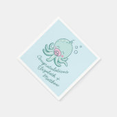 かわいいタコ赤ちゃんシャワーかわいいピンクガール スタンダードカクテルナプキン (角)