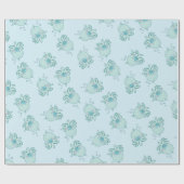 かわいいタコ赤ちゃんシャワーかわいいブルーボーイ ラッピングペーパー (フラット)