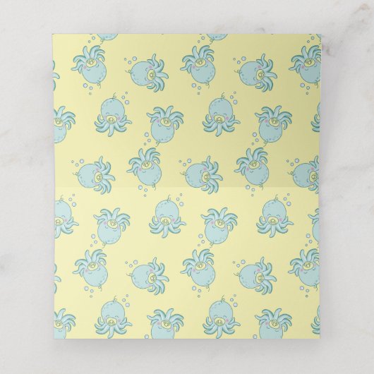 かわいいタコ赤ちゃんシャワーかわいい プレイスカード (内部開封)