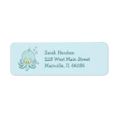 かわいいタコ赤ちゃんシャワーかわいい ラベル (正面)