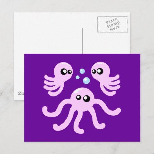 かわいいタコ ポストカード (正面/裏面)