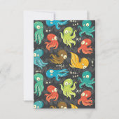 かわいいタコ マルチカラー 子供服＆インテリア サンキューカード (裏面)