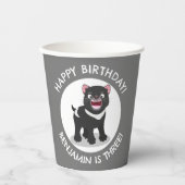 かわいいタスマニアデビル 誕生日 カスタムアニメ 紙コップ (正面)
