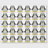 かわいいタックスペンギンおもしろいマンガアート ラッピングペーパー (フラット)