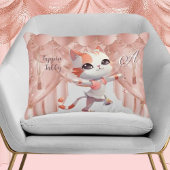 かわいいタップ踊りタビーキャットカスタムモノグラム アクセントクッション