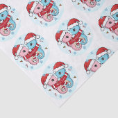 かわいいタツノオトシゴのクリスマス ペーパーティッシュー 薄葉紙 (詳細)