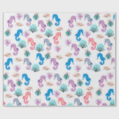 かわいいタツノオトシゴの包装紙 ラッピングペーパー (フラット)