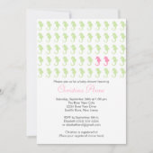 かわいいタツノオトシゴの双生児の女の子の多数のベビーシャワー 招待状 (正面)