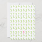 かわいいタツノオトシゴの双生児の女の子の多数のベビーシャワー 招待状 (裏面)