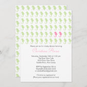 かわいいタツノオトシゴの双生児の女の子の多数のベビーシャワー 招待状 (正面/裏面)