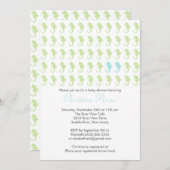 かわいいタツノオトシゴの双生児の男の子の多数のベビーシャワー 招待状 (正面/裏面)