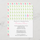 かわいいタツノオトシゴの女の子の男の子の多数のベビーシャワー 招待状 (正面/裏面)