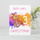 かわいいタツノオトシゴの誕生日カード カード (スタンド正面)