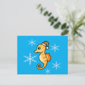 かわいいタツノオトシゴ クリスマス スノーフレーク ホリデー (スタンド正面)