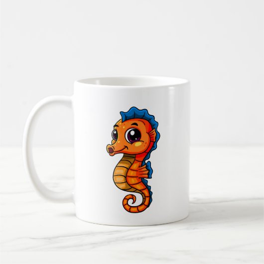 かわいいタツノオトシゴ コーヒーマグ コーヒーマグカップ (左)