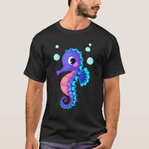 かわいいタツノオトシゴ 海の馬 ビンテージ風デザイン タツノオトシゴ K Tシャツ