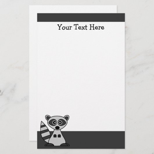 かわいいタヌキの文房具 便箋 (正面/裏面)