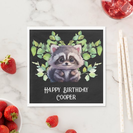 かわいいタヌキの森の動物の仲間 スタンダードランチョンナプキン (インサイチュ)