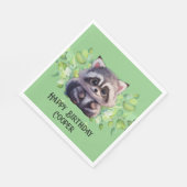 かわいいタヌキの森の動物の仲間 スタンダードランチョンナプキン (角)