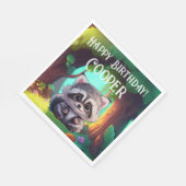 かわいいタヌキの森の動物の仲間 スタンダードランチョンナプキン (角)