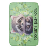 かわいいタヌキの森の動物の仲間 バスマット (正面縦)