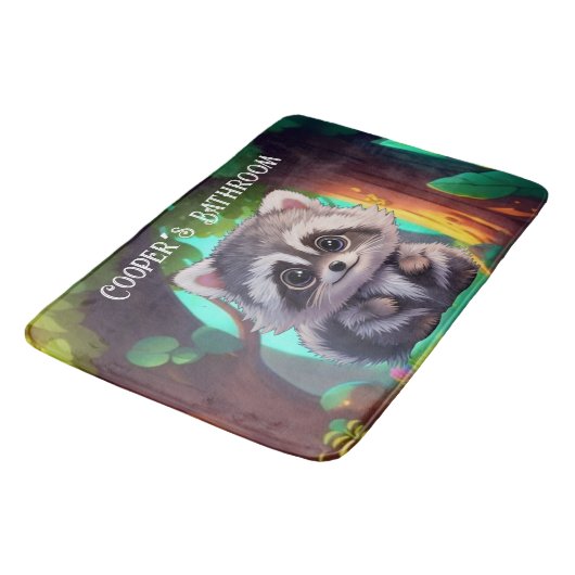 かわいいタヌキの森の動物の仲間 バスマット (アングル)