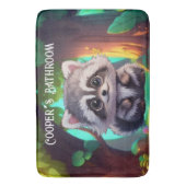 かわいいタヌキの森の動物の仲間 バスマット (正面縦)