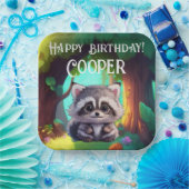 かわいいタヌキの森の動物の仲間 ペーパープレート (パーティー)