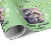 かわいいタヌキの森の動物の仲間 ラッピングペーパー (ロールコーナー)