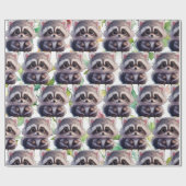 かわいいタヌキの森の動物の仲間 ラッピングペーパー (フラット)