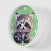 かわいいタヌキの森の動物の仲間 壁時計 (傾斜)