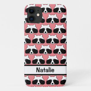 かわいいタヌキの模様のサンゴピパーソナライズされたンク iPhone 11 ケース