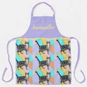 かわいいタビーキャットパステルカラーズパターン女性 エプロン (正面)