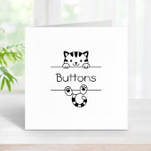 かわいいタビーキャットピーキング名前をカスタムする ラバースタンプ