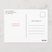 かわいいタビーキャットwithハート誕生日招待状 ポストカード (裏面)