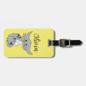 かわいいタビーパーソナライズされた猫 ラゲッジタグ (正面横)