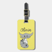 かわいいタビーパーソナライズされた猫 ラゲッジタグ (正面縦)