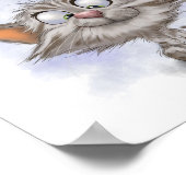 かわいいタビー子猫の漫画 ポスター (角)