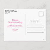 かわいいタビー猫とハートバレンタインデー シーズンポストカード (裏面)