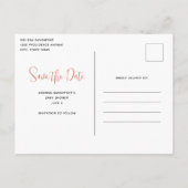 かわいいタビー猫とハート保存日時 インビテーションポストカード (裏面)