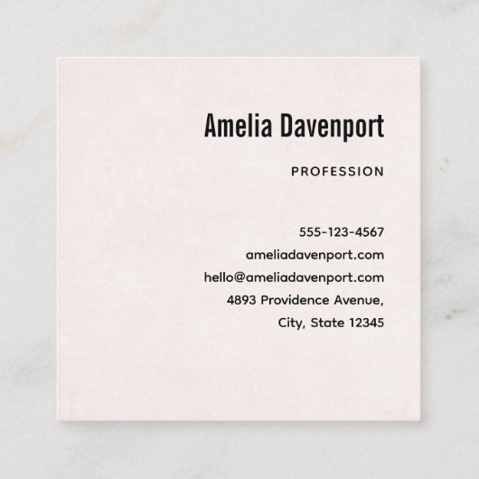 かわいいタビー猫とハート スクエア名刺 (裏面)