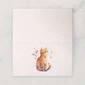 かわいいタビー猫とハート プレイスカード (外部開封)