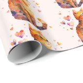 かわいいタビー猫とハート ラッピングペーパー (ロールコーナー)