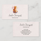 かわいいタビー猫とハート 名刺 (正面/裏面)