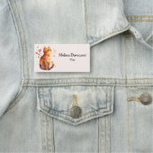 かわいいタビー猫とハート 名札 (インサイチュ)