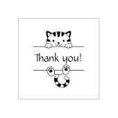 かわいいタビー猫のぞき見ありがとう ラバースタンプ (インプリント)