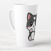 かわいいタビー猫のイラスト カフェラテマグ (左アングル)