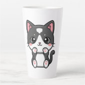 かわいいタビー猫のイラスト カフェラテマグ (正面)